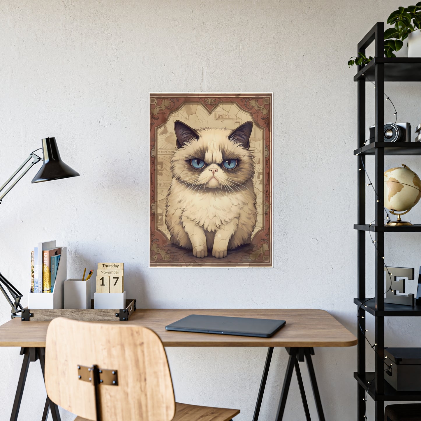 Grumpy Cat Art Poster, Cute Cat Poster - VYBE Shop