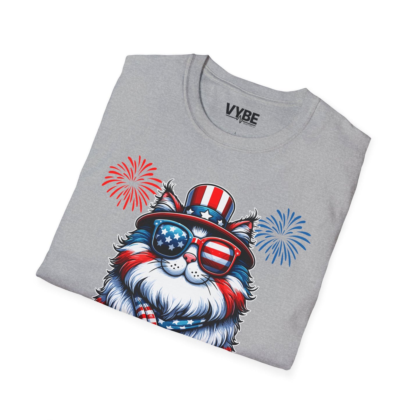 Patriotic 'Merica Cat T-Shirt - VYBE