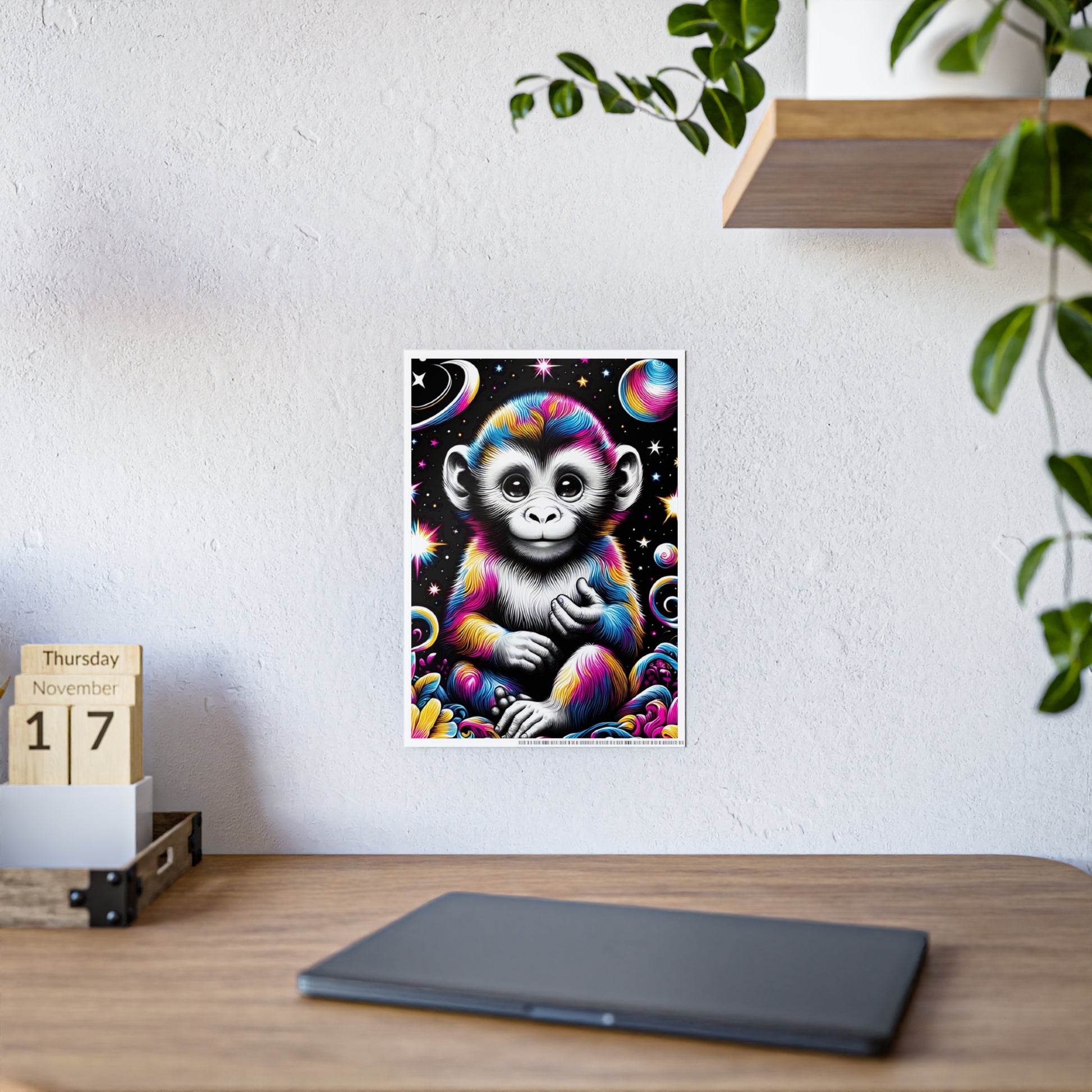 Vibrant Monkey Art Poster, Colorful Wall Decor - VYBE Shop