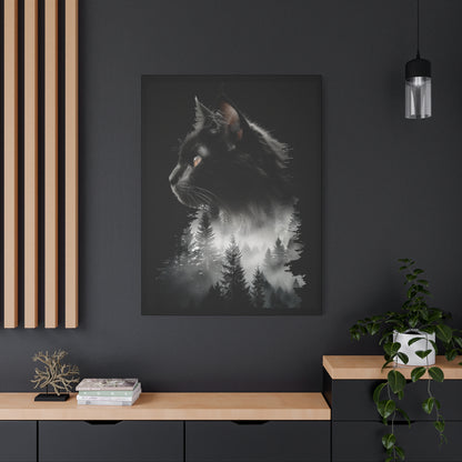 Mystical Cat Forest Canvas Print, Home Decor Art, Cat Lover Gift, Unique Wall Art, Pet Memorial - VYBE Shop