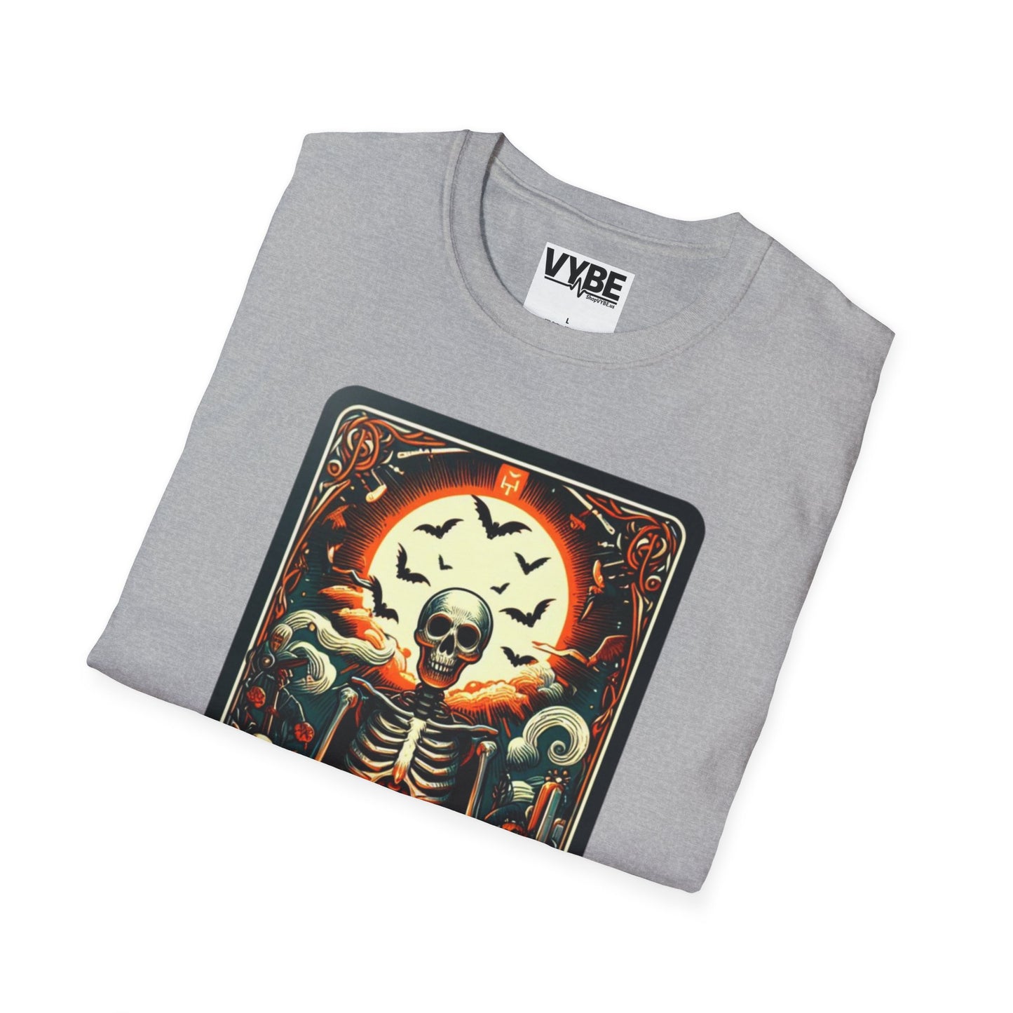 Halloween Skeleton Tarot T-Shirt - Embrace the Spirit of the Season - VYBE Shop