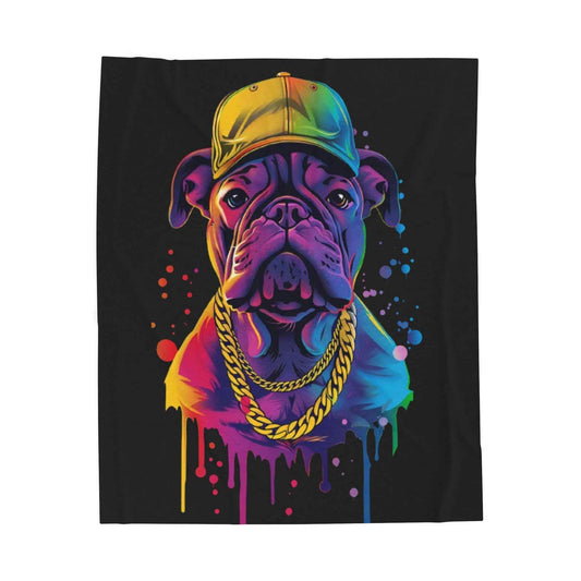 Vibrant Dog-Themed Plush Blanket