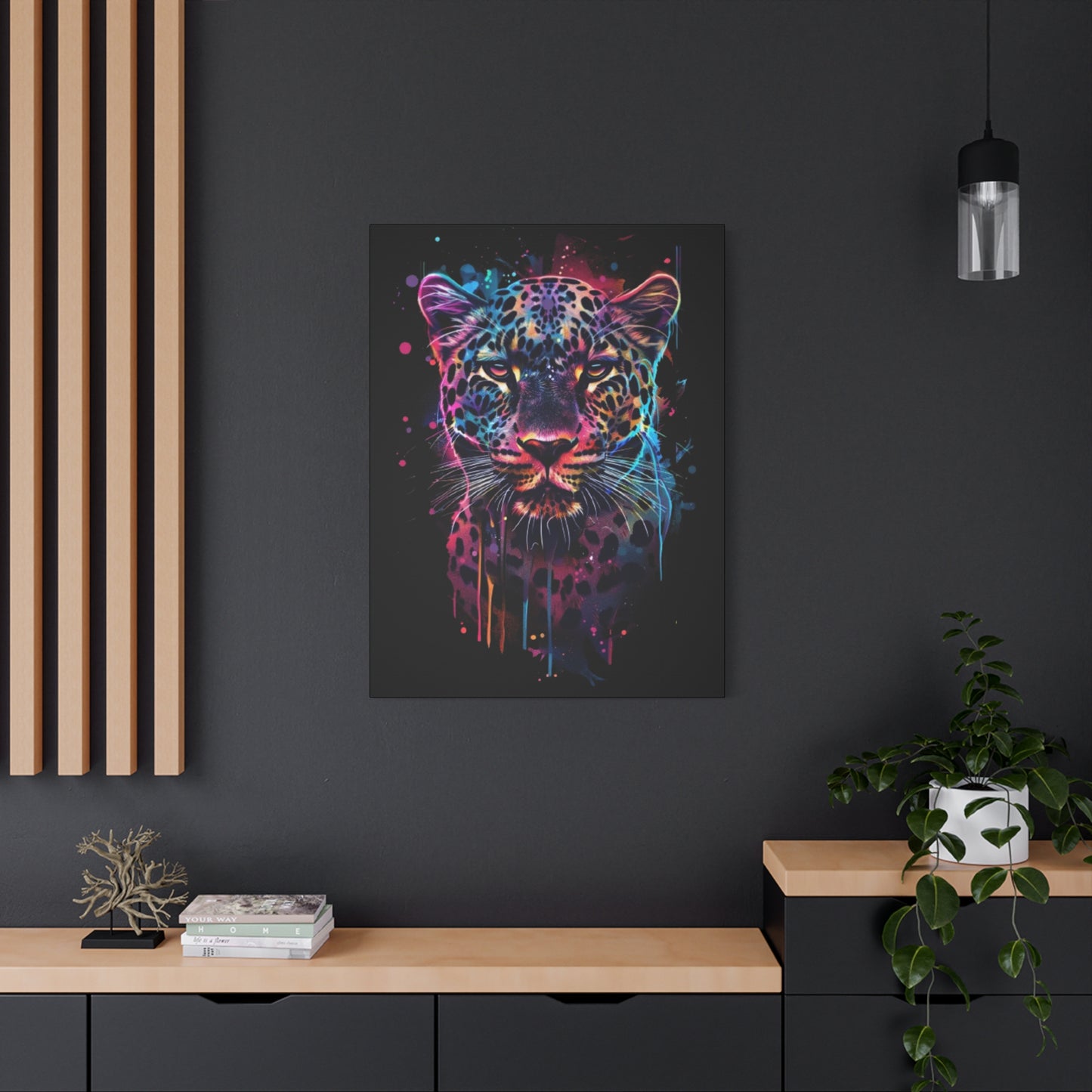 Colorful Leopard Canvas Wall Art, Home Decor, Animal Lovers Gift, Vibrant Artwork, Living Room Decoration, Unique Art Piece - VYBE Shop