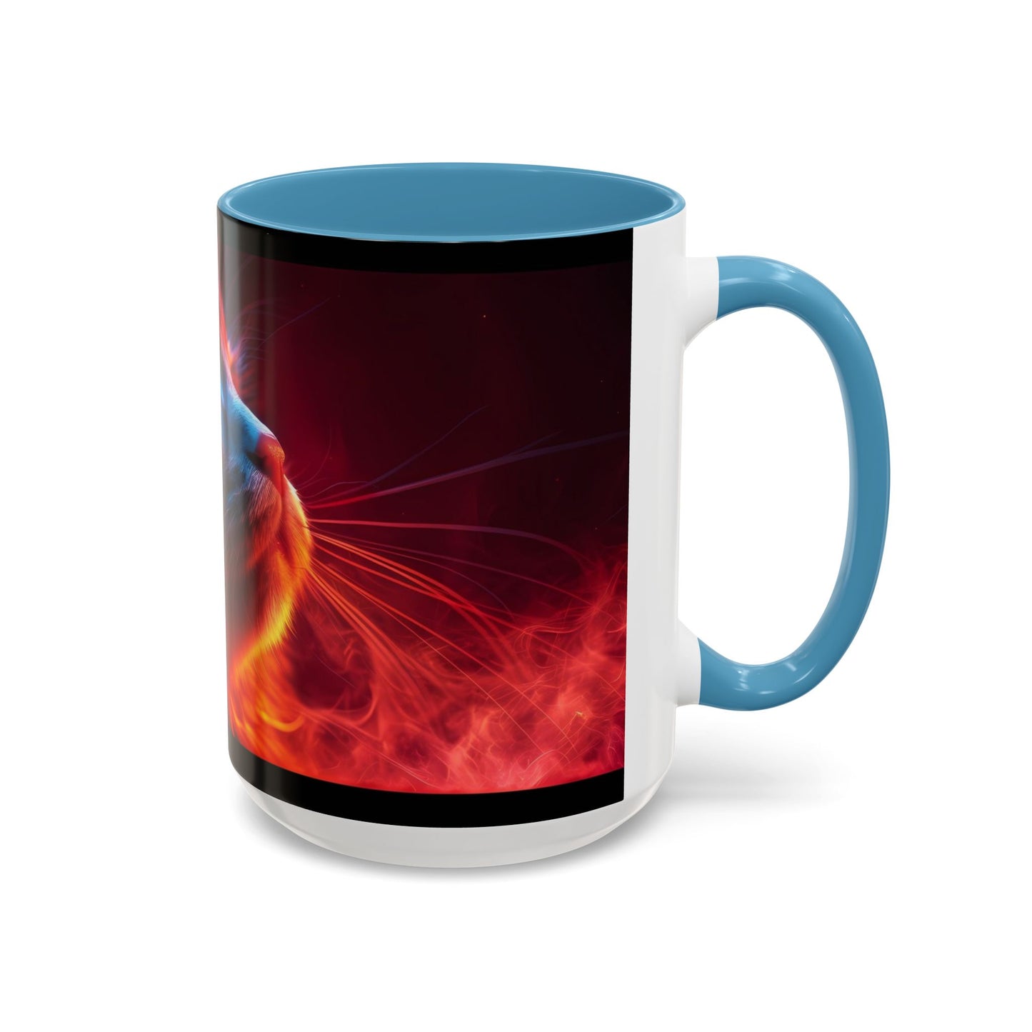Cosmic Cat Coffee Mug - Vibrant Colorful Design, Cat Lover Gift, Unique Accented Mug, Pet Owner Gift, Cosmic Art Drinkware - VYBE