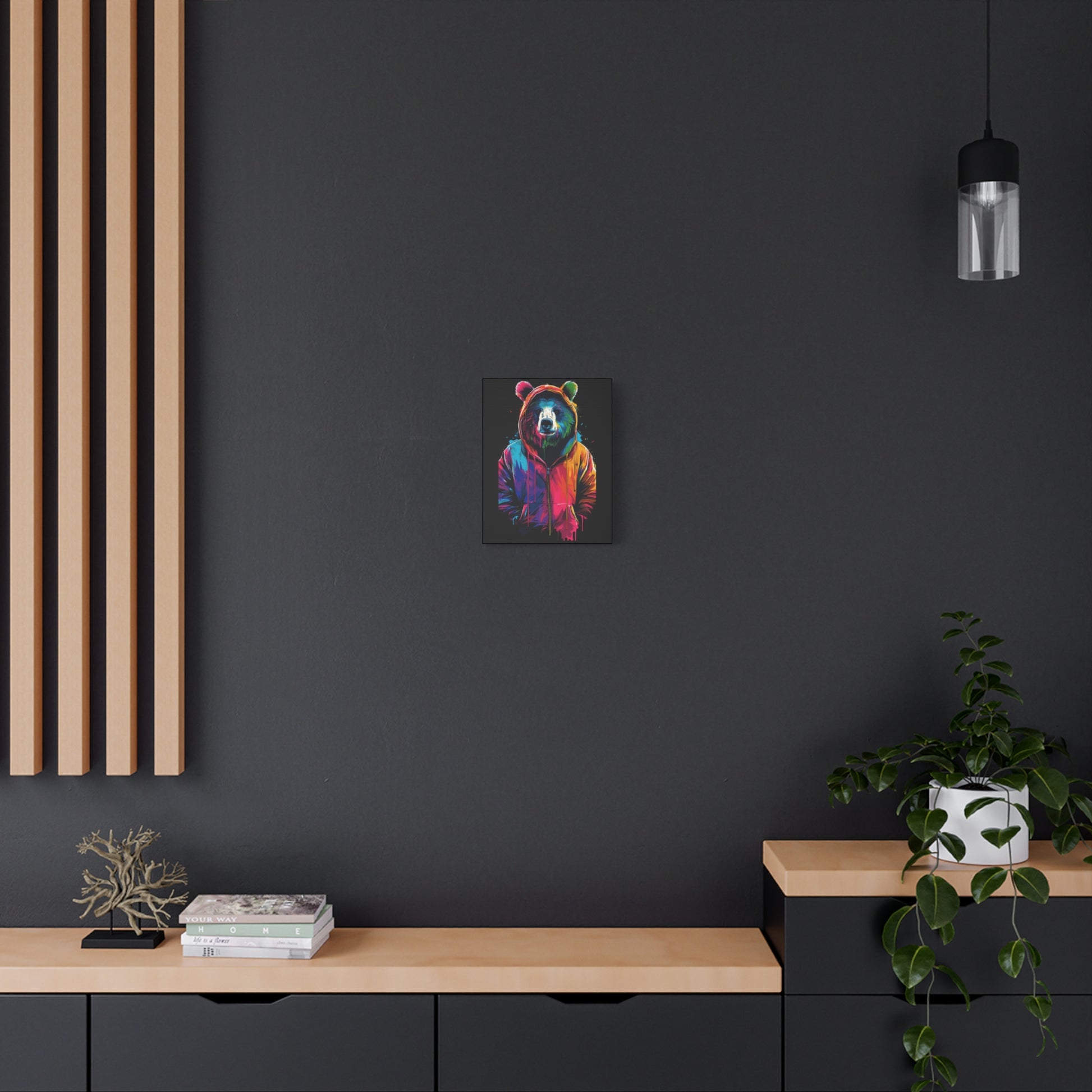 Vibrant Bear Canvas Art, Colorful Wall Decor, Modern Animal Painting, Home Aesthetic, Unique Gift Idea, Wildlife Lover Decor - VYBE Shop