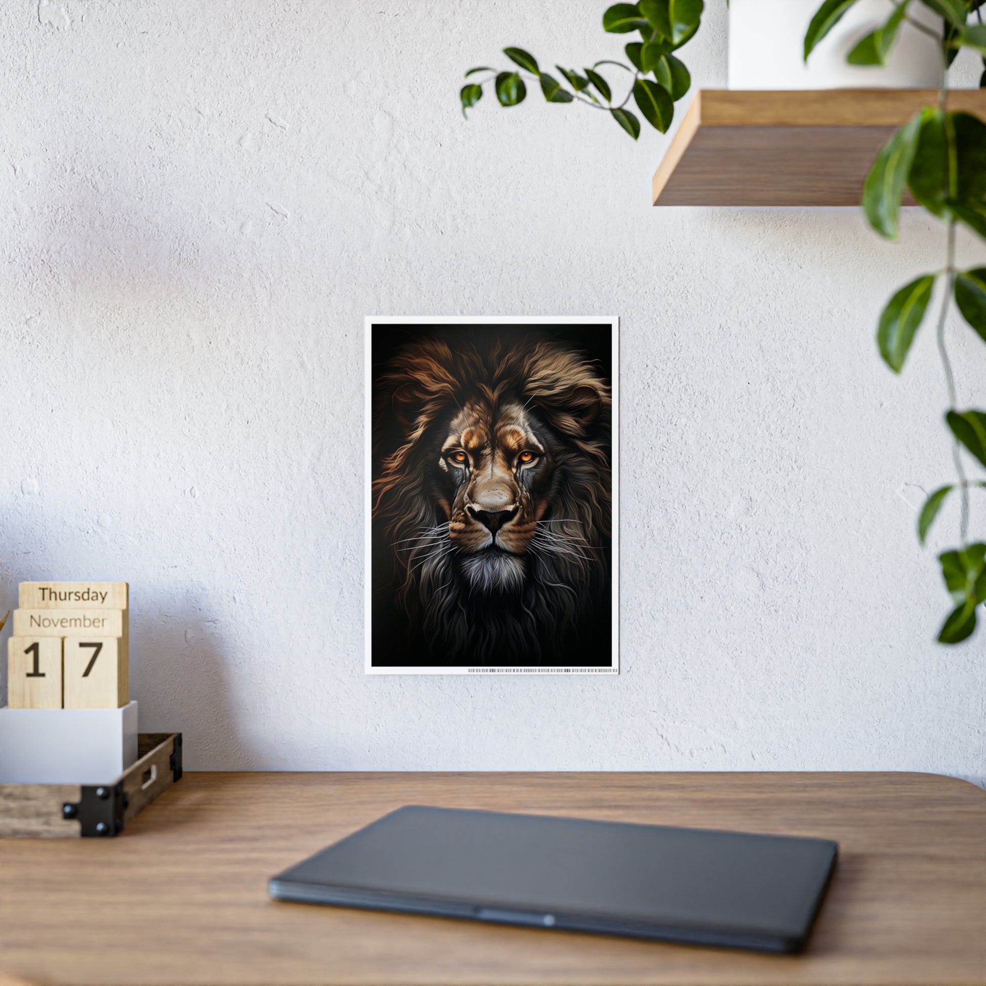 Lion Majestic Lion Gloss Poster | Beautiful Lion Wall Art, Wild Animal Decor, Gift for Nature Lovers - VYBE Shop