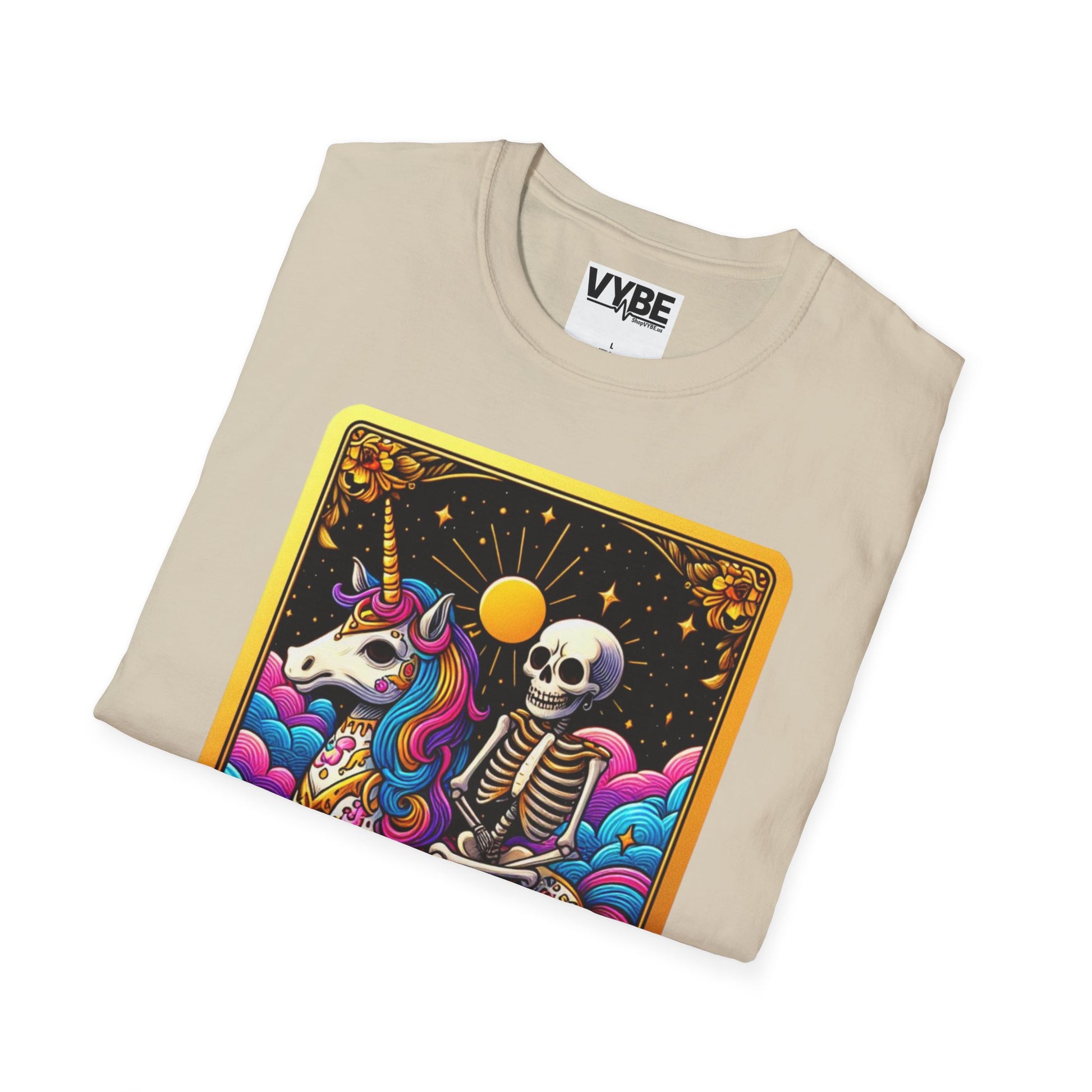 Whimsical Skeleton Tarot Shirt for Unique Style Lovers - VYBE Shop
