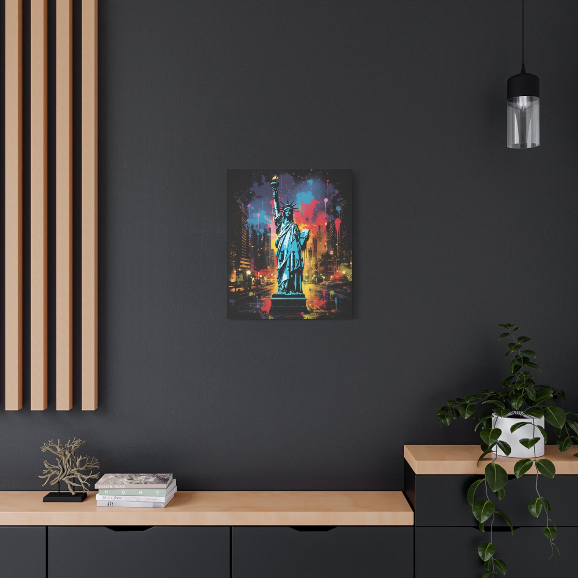 Colorful Liberty Canvas Wall Art, New York City Decor, Gift for Patriot, Home Office Wall Art, Vibrant Modern Artwork - VYBE Shop