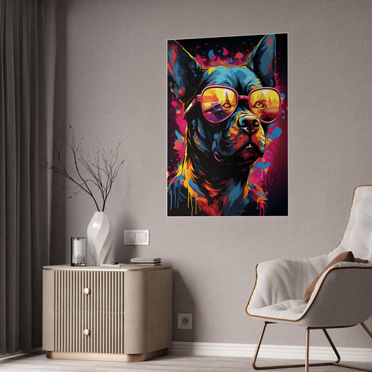 Dog Art Poster | Colorful Wall Decor for Pet Lovers | Gift for Dog Owners, Vibrant Animal Art, Dog Wall Art - VYBE Shop