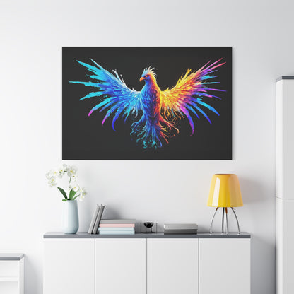 Neon Phoenix Canvas Wall Art | Colorful Home Decor, Inspirational Artwork, Gift for Art Lovers, Unique Wall Hanging - VYBE Shop