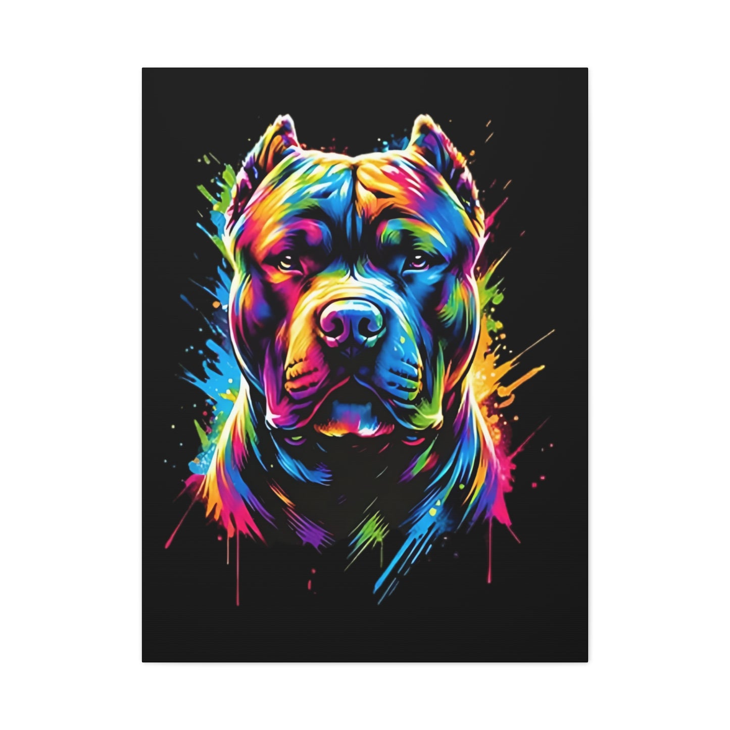 Vibrant Dog Art Canvas, Colorful Dog Portrait, Pet Lover Decoration, Home Wall Décor, Unique Gift for Dog Owners, Colorful Animal Wall Art - VYBE Shop