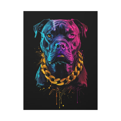 Neon Dog Portrait Canvas Print, Colorful Pet Art Wall Decor, Dog Lover Gift, Home Decoration, Unique Pet Memorial - VYBE Shop