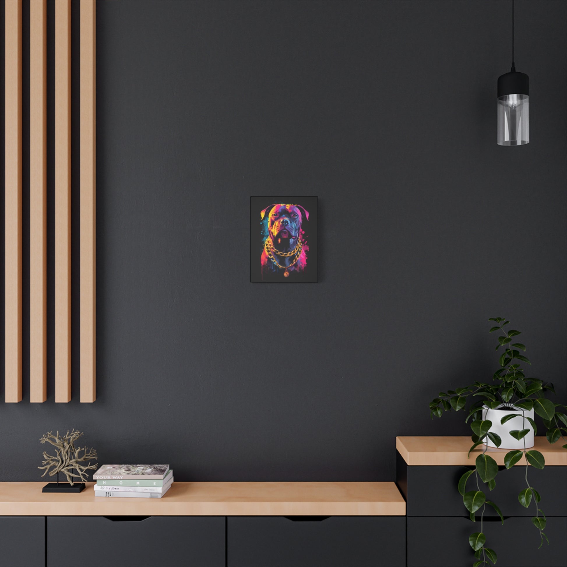Vibrant Dog Portrait Canvas Art, Dog Lover Gift, Home Decor, Unique Wall Art, Pet Memorial Decoration, Colorful Art Print - VYBE Shop