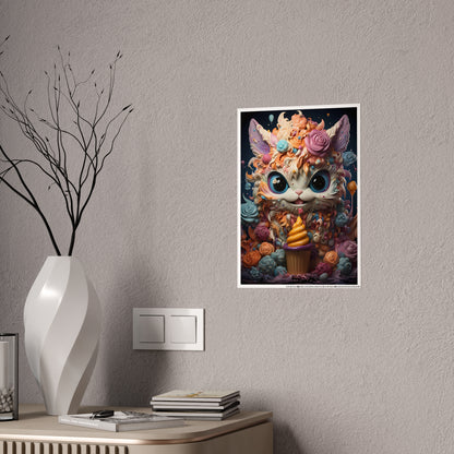 Whimsical Cat Art Print - Charming Poster for Kids Room Decor - VYBE Shop