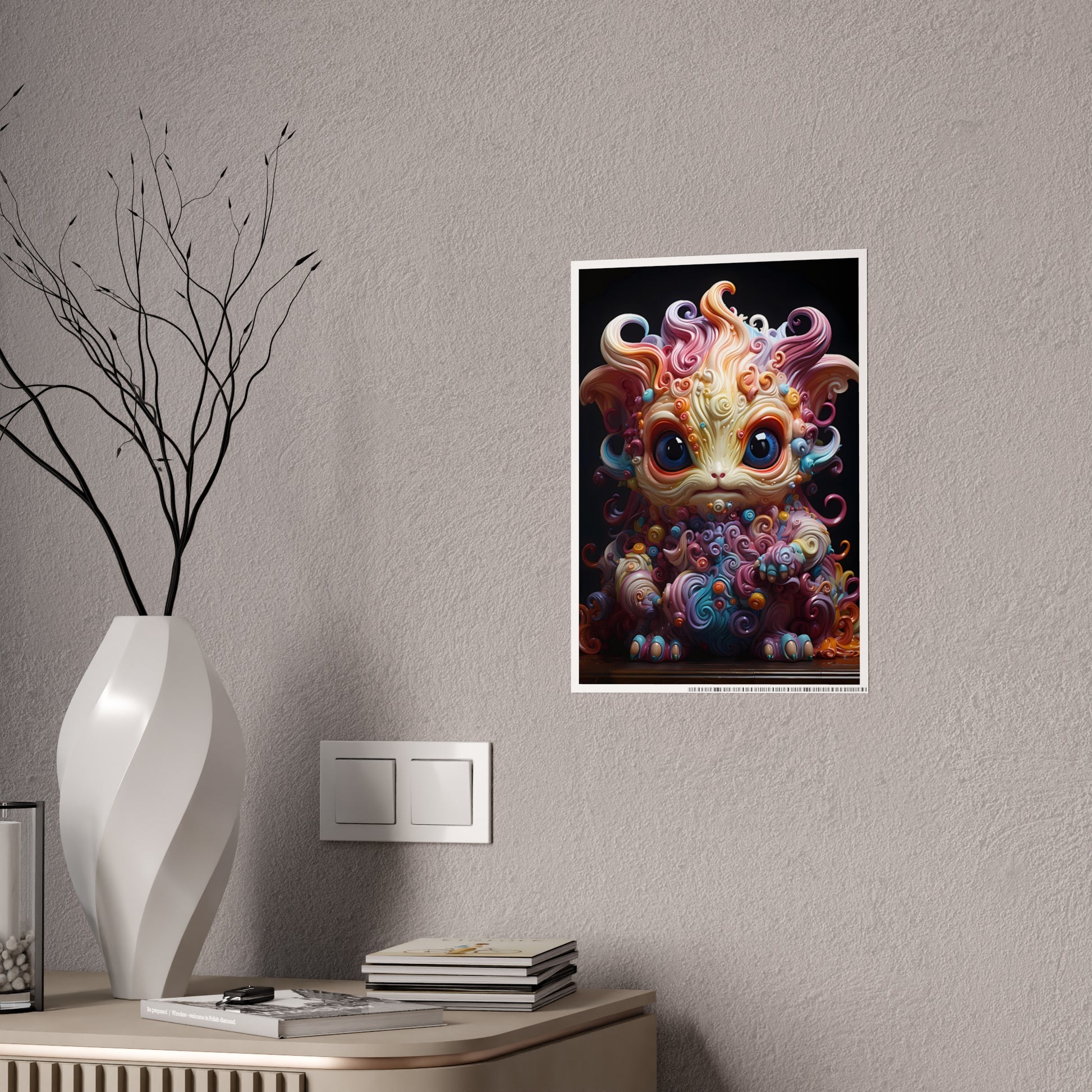 Colorful Monster Art Poster, Cute Creature Wall Art - VYBE Shop