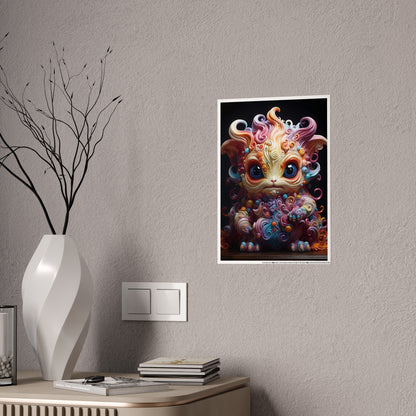 Colorful Monster Art Poster, Cute Creature Wall Art - VYBE Shop