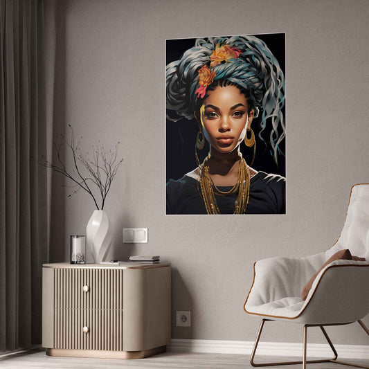 AfroArt- Artistic Gloss Poster, Bohemian Vibe Wall Art, Home Decor