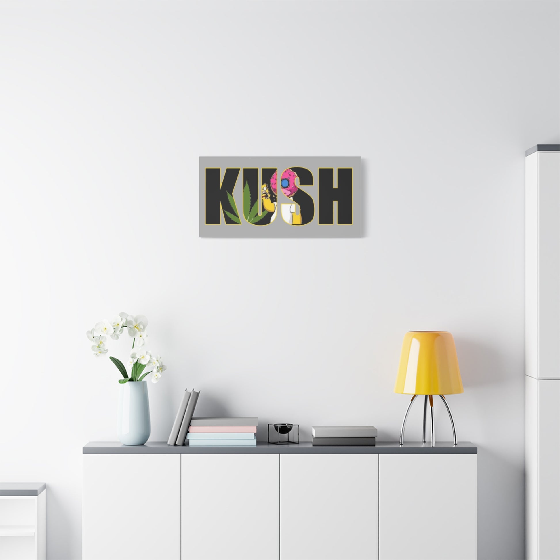Colorful Cannabis KUSH Wall Art, Stretched Canvas Print, Unique Home Decor, Gift for Smokers, KUSH Design - VYBE Shop