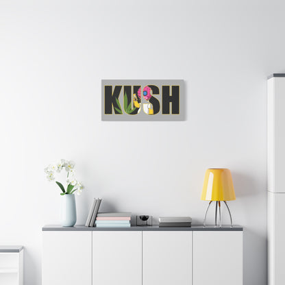 Colorful Cannabis KUSH Wall Art, Stretched Canvas Print, Unique Home Decor, Gift for Smokers, KUSH Design - VYBE Shop