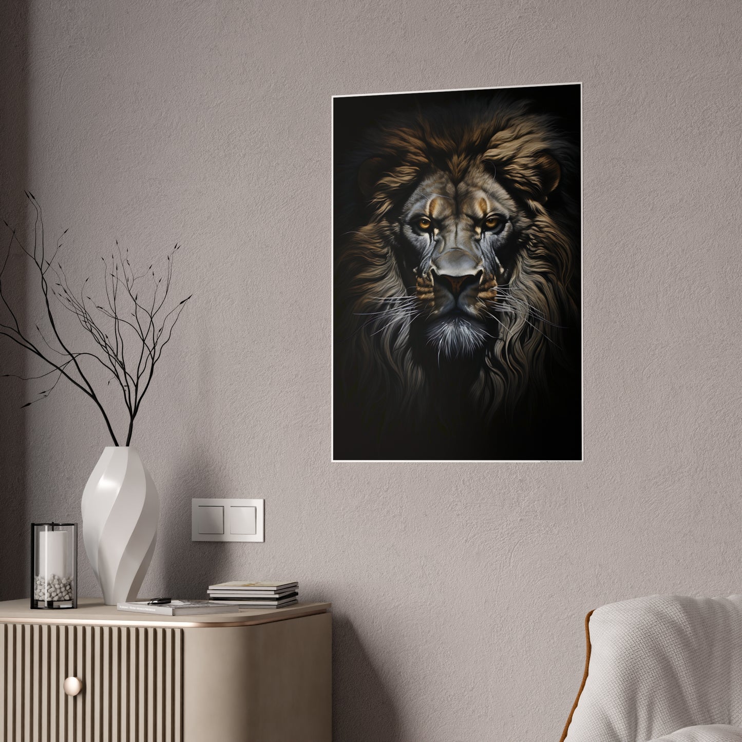 Majestic Lion Wall Art Posters - Glossy Animal Decor for Home and Office, Perfect Gifts for Wildlife Lovers - VYBE Shop