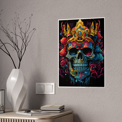 Vibrant Skull Art Poster - Glossy Colorful Home Decor - VYBE Shop