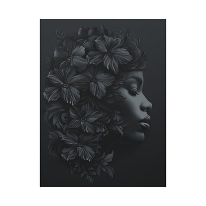 Elegant Floral Canvas Wall Art, Modern Home Decor, Black and White Art, Contemporary Living Room Decor, Gift for Her, Minimalist Art - VYBE Shop