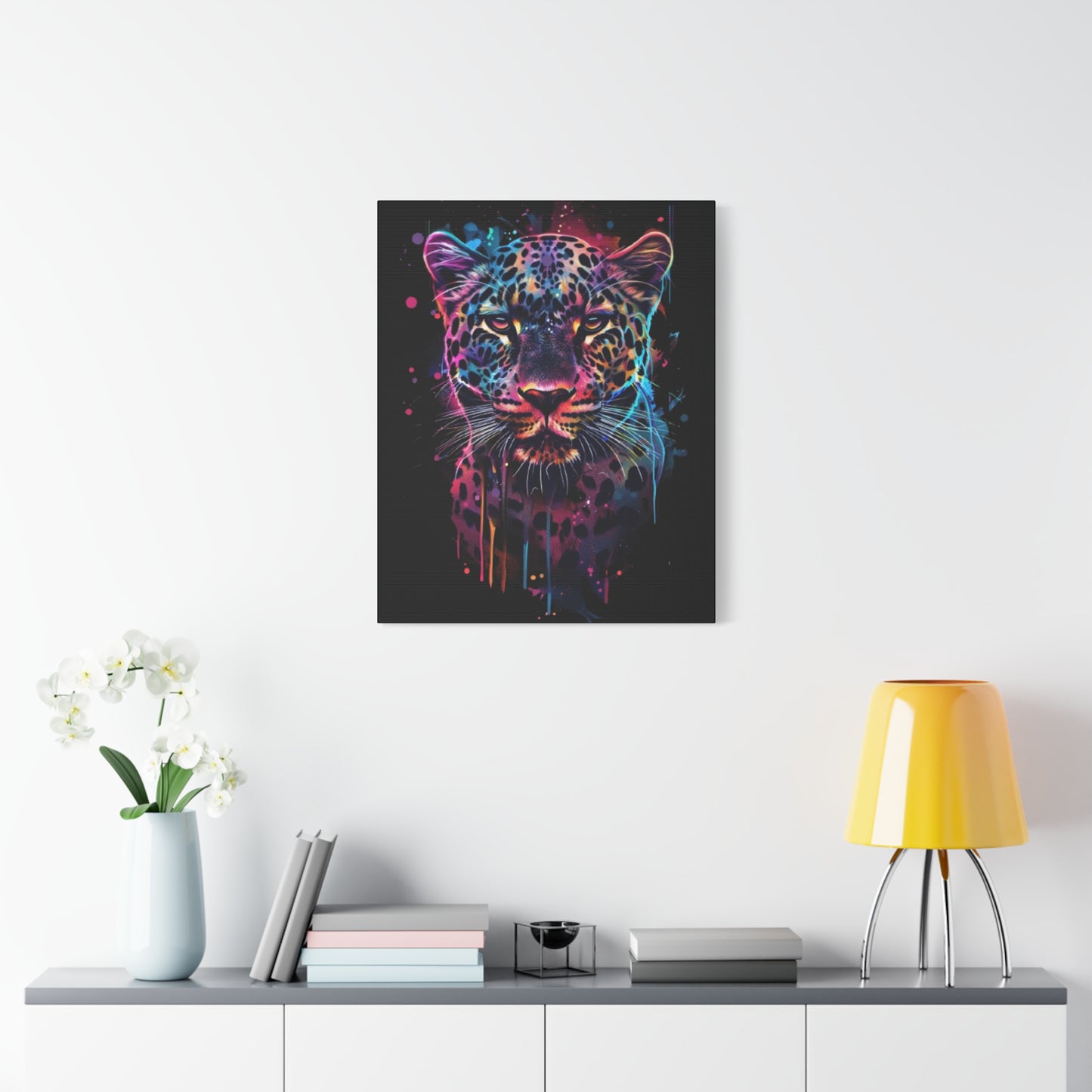 Colorful Leopard Canvas Wall Art, Home Decor, Animal Lovers Gift, Vibrant Artwork, Living Room Decoration, Unique Art Piece - VYBE Shop