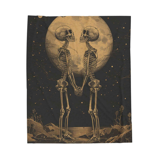 Romantic Skeleton Plush Blanket for Cozy Nights