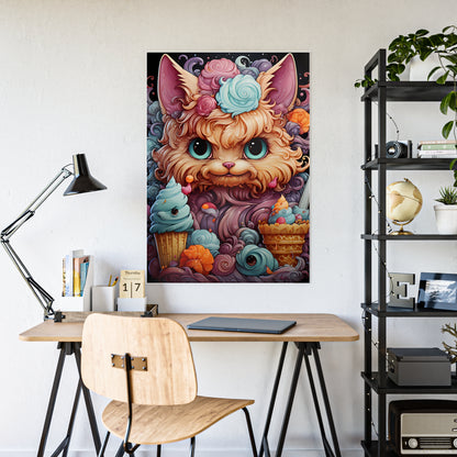 Colorful Cat Wall Art Poster - Cute Gloss Print for Vibrant Home Decor - VYBE Shop