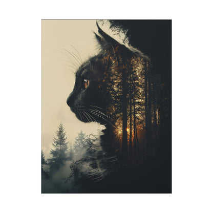 Enchanting Cat Forest Canvas Art Print, Matte Wall Decor for Cat Lovers, Perfect Gift for Home or Office, Pet Lover Decoration, [...] - VYBE Shop