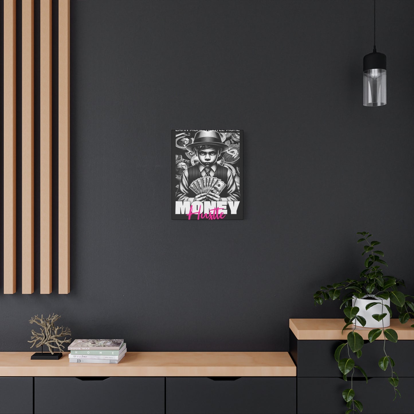 Money Hustle Matte Canvas Art Print, Motivational Wall Decor, Hustler Gift, Office Art, Entrepreneurship Wall Art, Home Decor - VYBE Shop