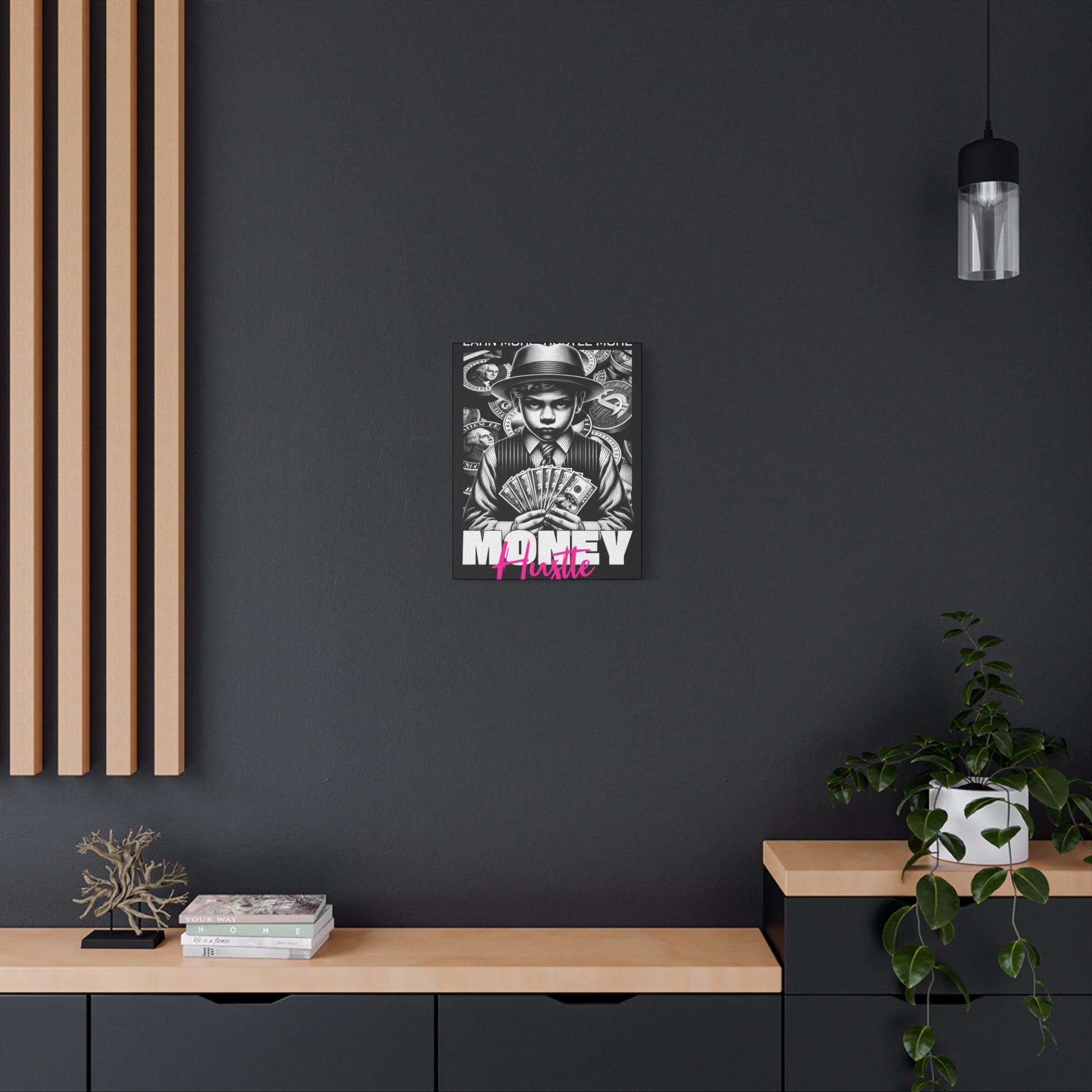 Money Hustle Matte Canvas Art Print, Motivational Wall Decor, Hustler Gift, Office Art, Entrepreneurship Wall Art, Home Decor - VYBE Shop