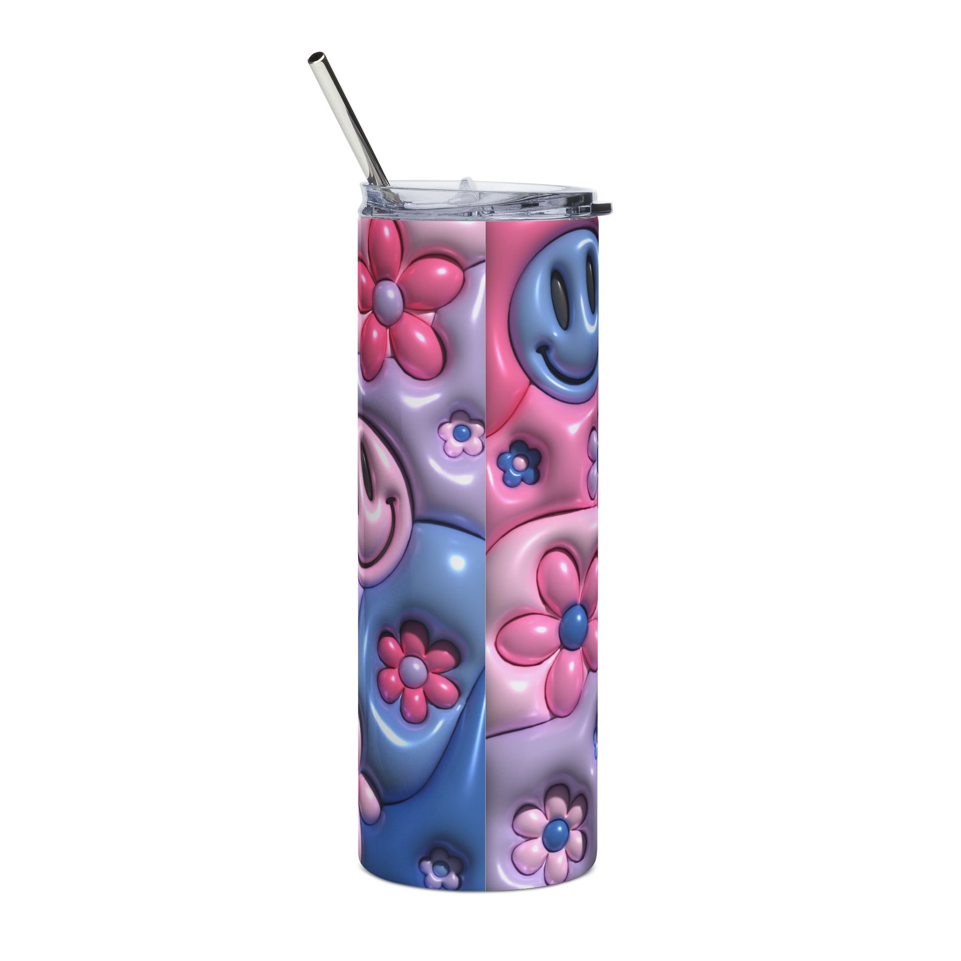 Colorful Smiley Flower Tumbler | 20oz Stainless Steel - VYBE