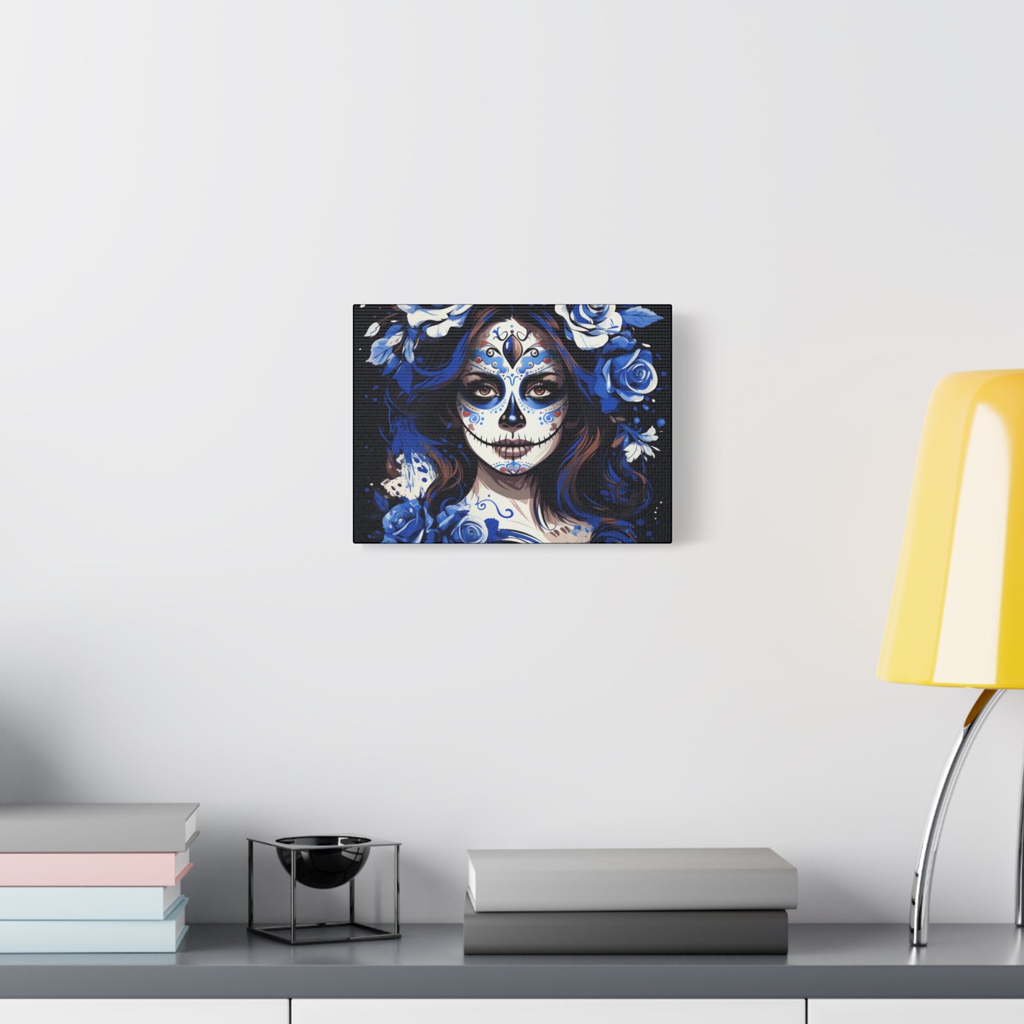 Vibrant Sugar Skull Canvas Art, Day of the Dead Decor, Wall Art, Gift for Art Lovers, Unique Home Decoration, Boho Style Art - VYBE Shop
