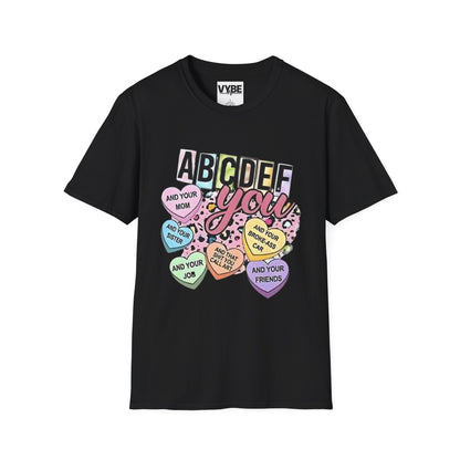 eEdgy- Colorful ABCDEFU Unisex T-Shirt with Fun Sayings, Casual Wear, Gift for Any Occasion, Trending Graphic Tee - VYBE Shop