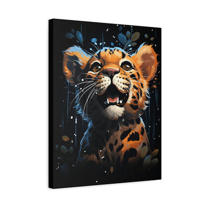 Whimsical Canvas Art, Cute Leopard Wall Decor, Animal Lover Gift, Kids Room Wall Art, Safari Theme Decor - VYBE Shop