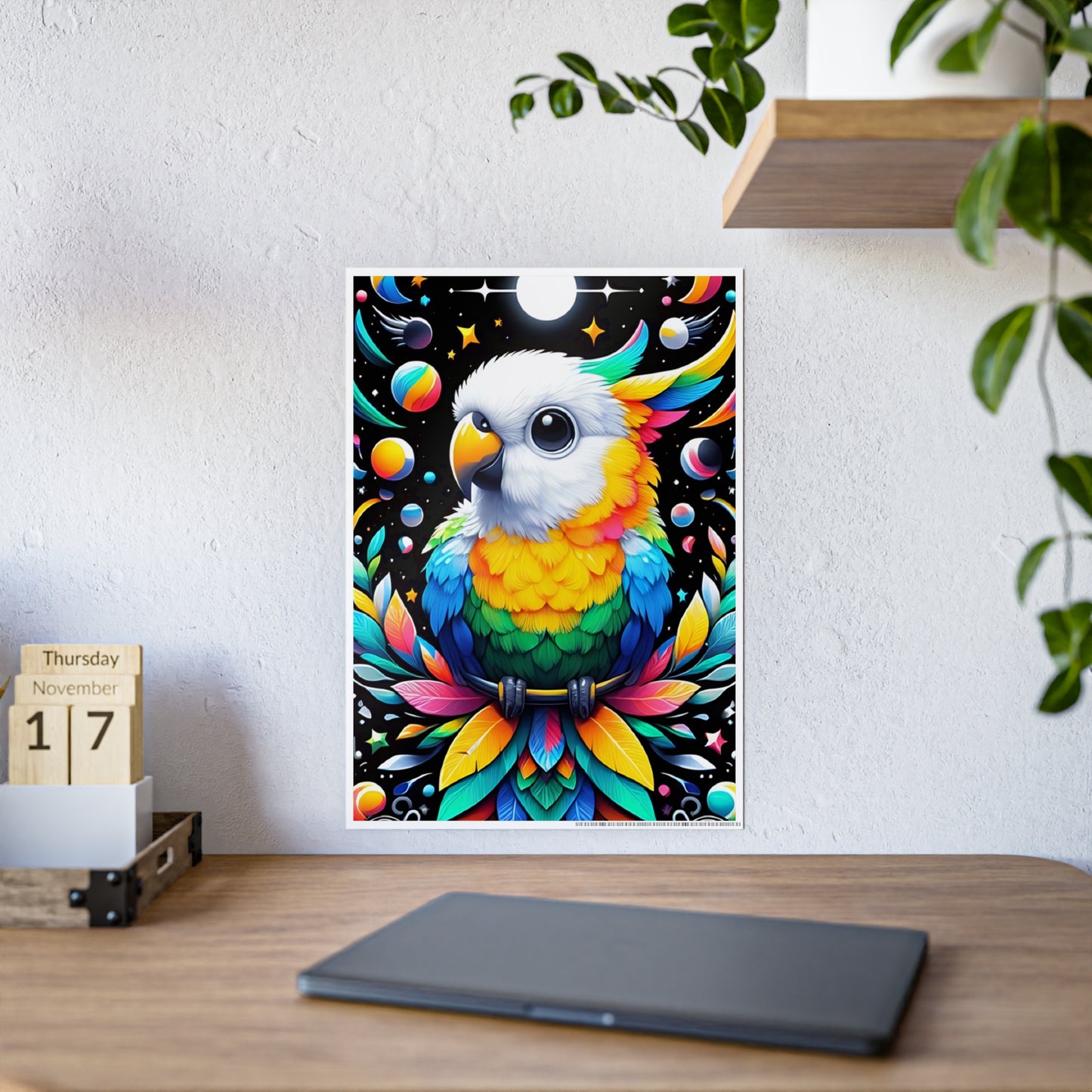 Colorful Bird Poster, Glossy Art Print - VYBE Shop