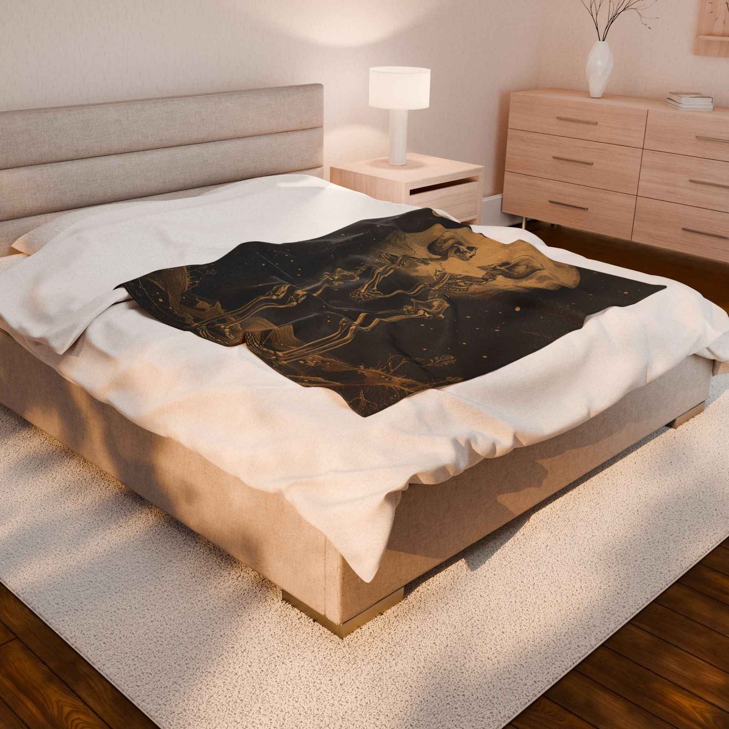 Romantic Skeleton Plush Blanket for Cozy Nights