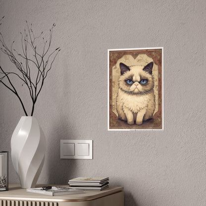 Grumpy Cat Art Poster, Cute Cat Poster - VYBE Shop