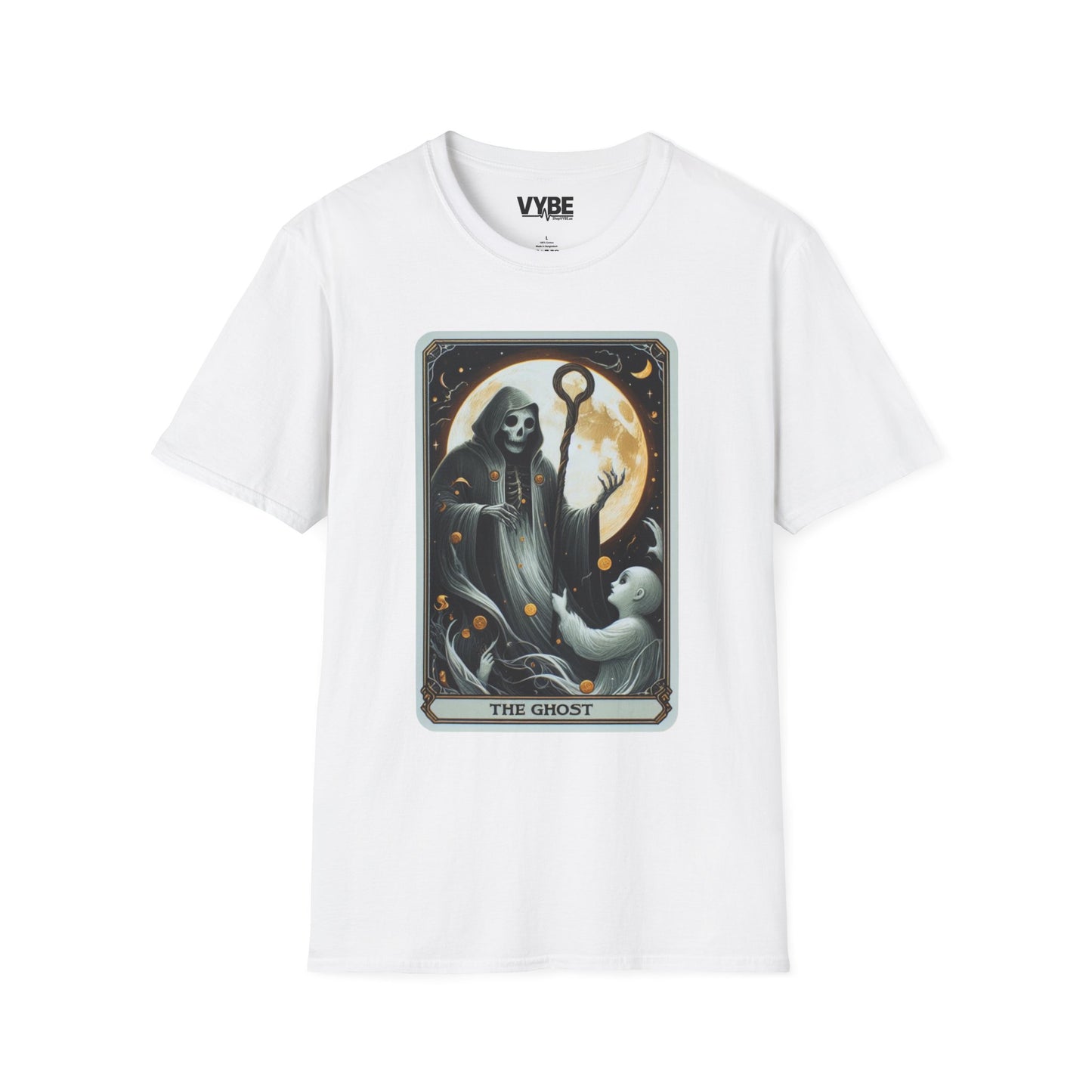 Halloween Ghost Tarot Tee - Enchanting Design for Spooky Season - VYBE Shop