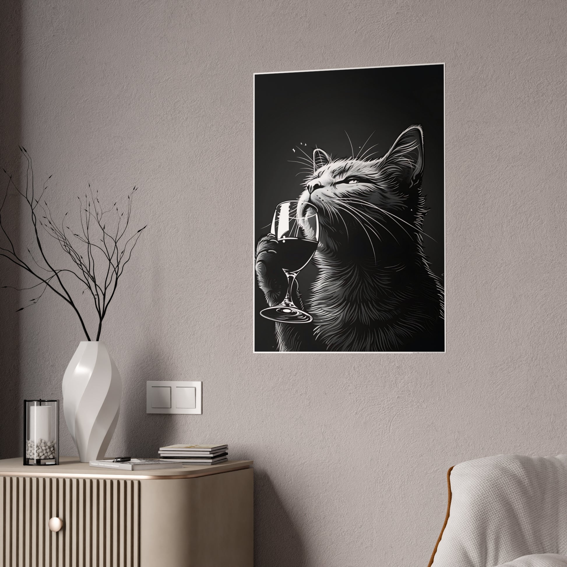 Cat Wall Art - Whimsical Cat Gloss Posters, Cute Cat Artwork & Gift for Cat Lovers - VYBE Shop