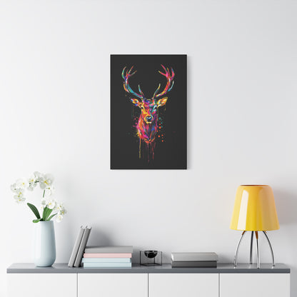 Neon Deer Design Matte Canvas Framed Print - VYBE Shop