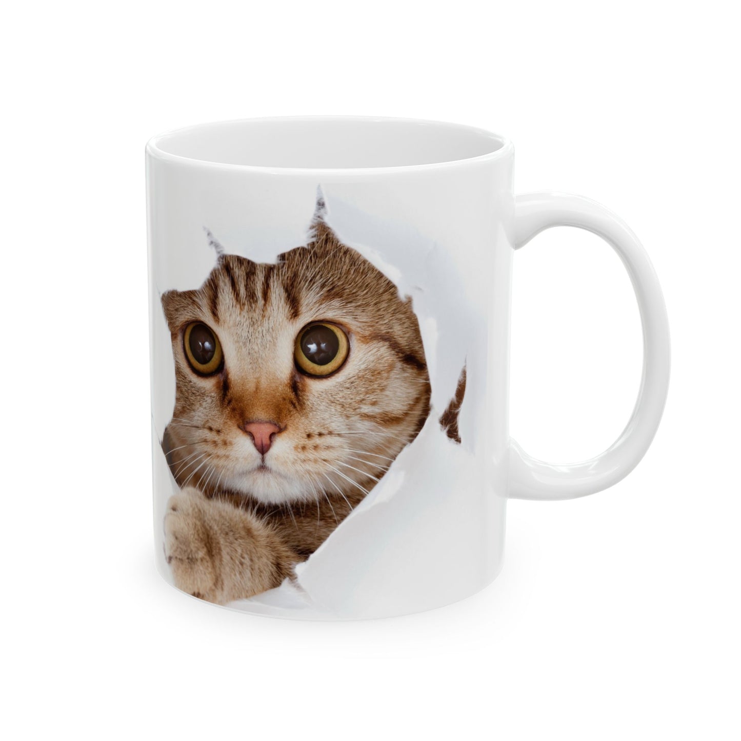 Cute Cat Ceramic Mug | Peek-a-Boo Design | Adorable Gifts for Cat Lovers | 11oz & 15oz Options - VYBE Shop