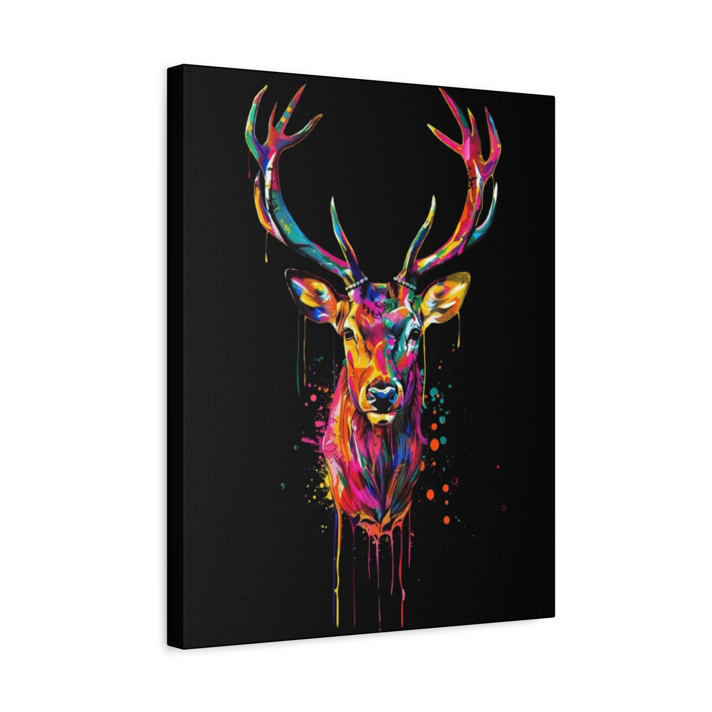 Neon Deer Design Matte Canvas Framed Print - VYBE Shop