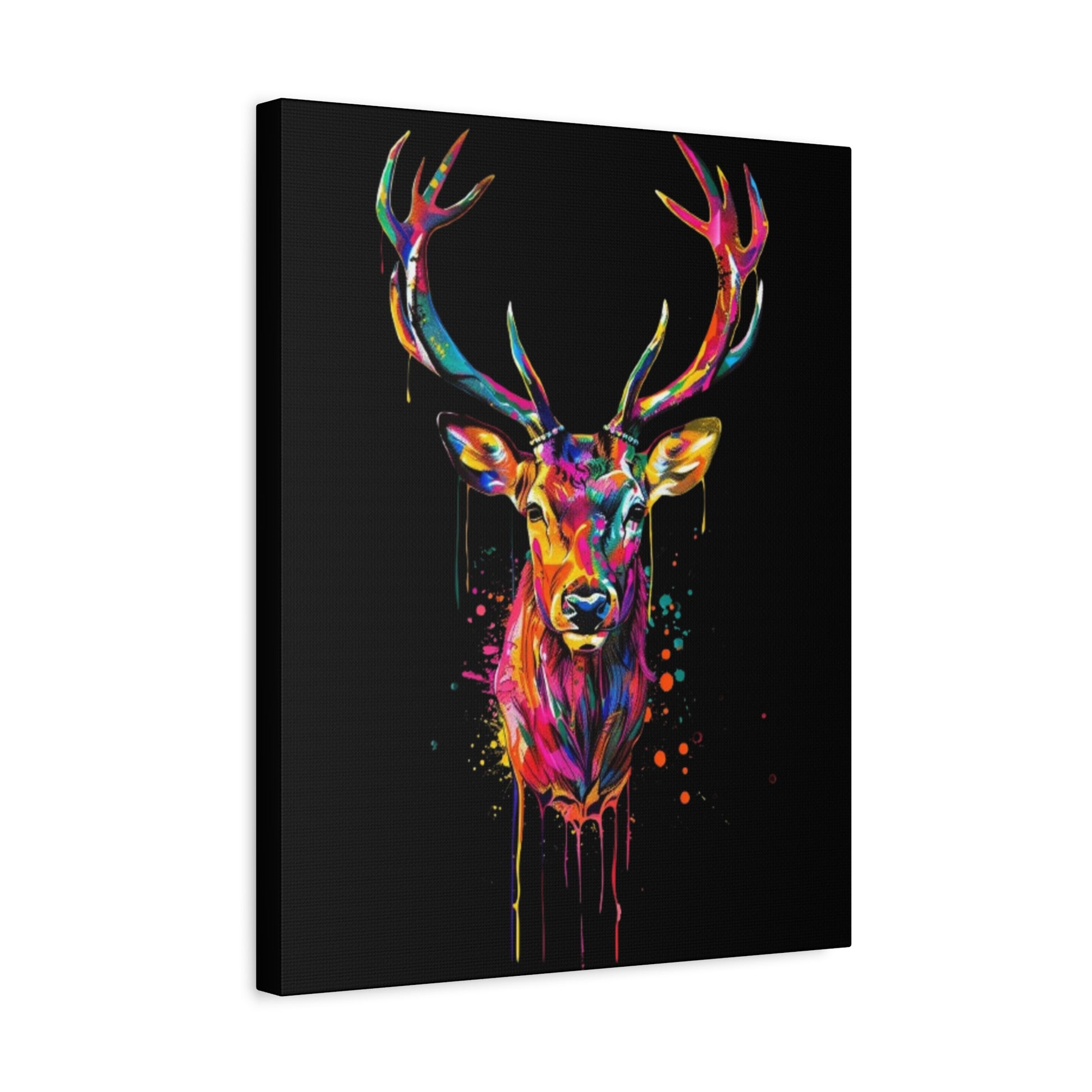 Neon Deer Design Matte Canvas Framed Print - VYBE Shop