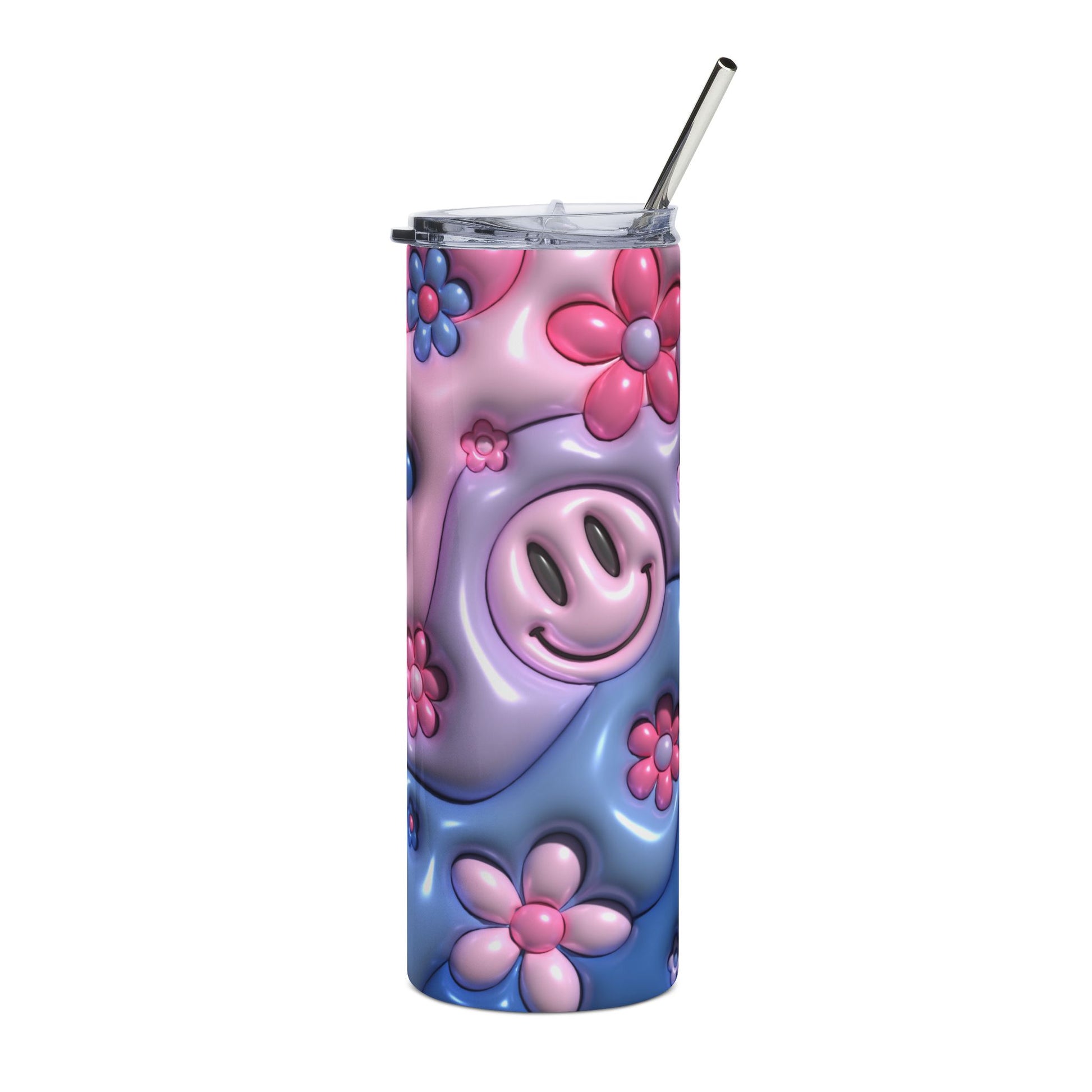 Colorful Smiley Flower Tumbler | 20oz Stainless Steel - VYBE