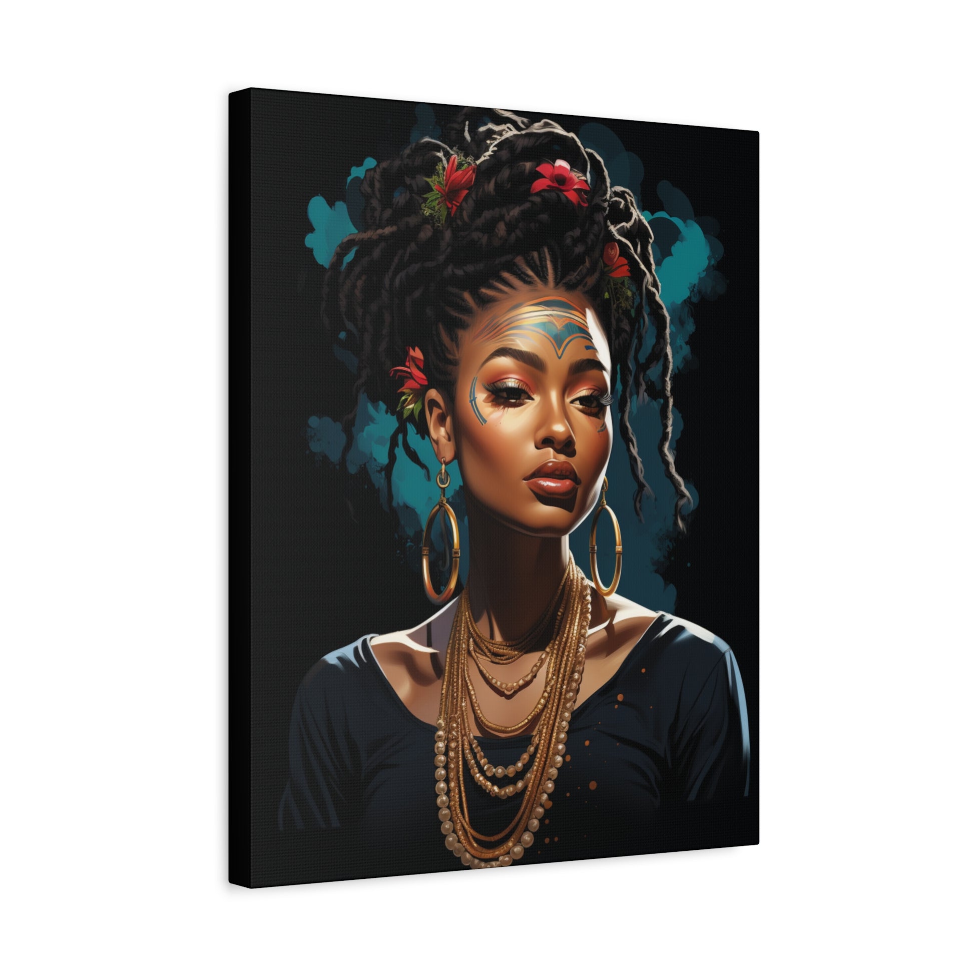 Bohemian Wall Art Canvas, Stunning Portrait Decor, Home Decoration, Unique Gift for Art Lovers, African Inspired Artwork, Living Room - VYBE Shop