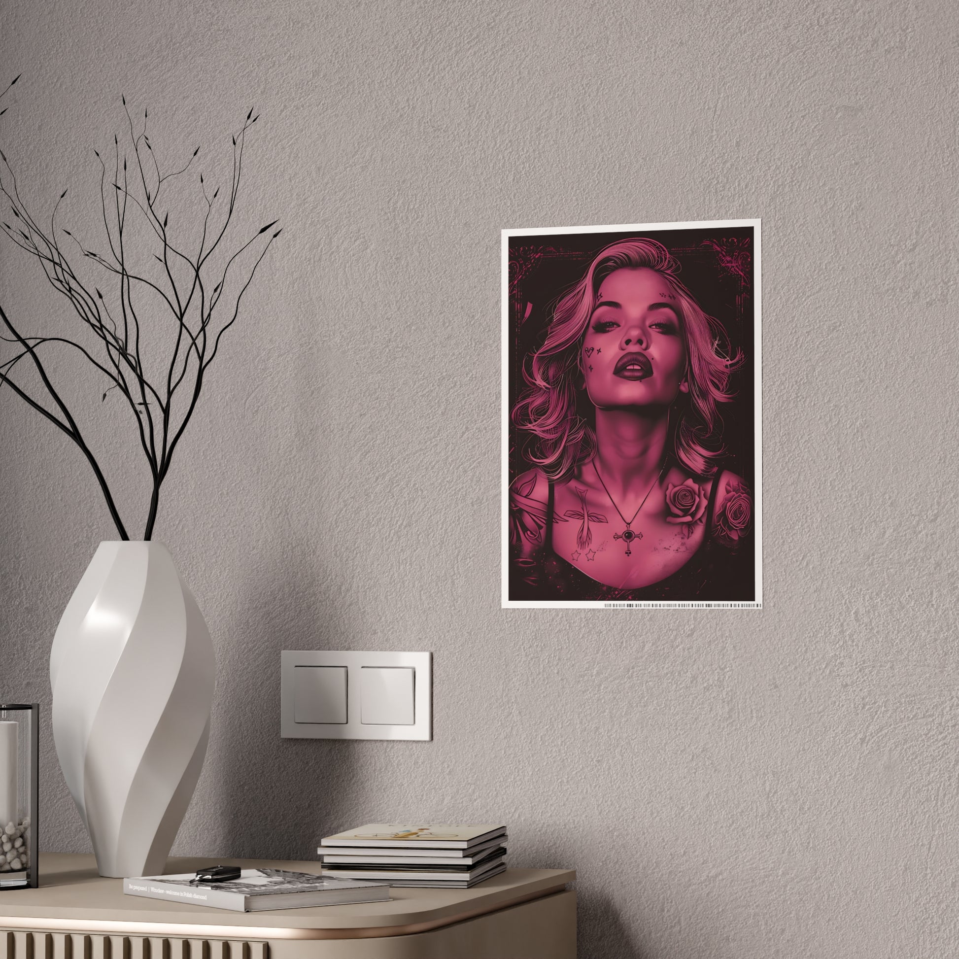 Woman In Red Poster - Captivating Art Print for Modern Decor - VYBE Shop