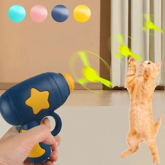 Interactive Cat Toy – Flying Disc Shooting Gun - VYBE