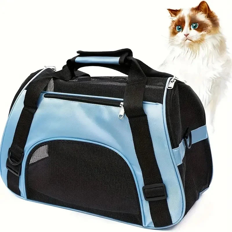 Portable Dog & Cat Travel Carrier – Breathable Mesh Pet Handbag - VYBE